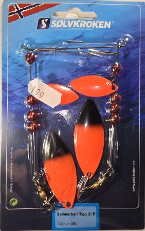 Spinnerbait Rigg - Sølvkroken - Oransje/Svart