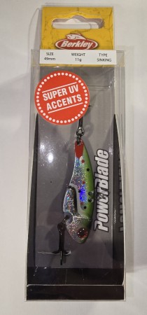 Fiskesluk - Berkley PowerBlade - 11g - Sølv/Grønn/Rød/Svart