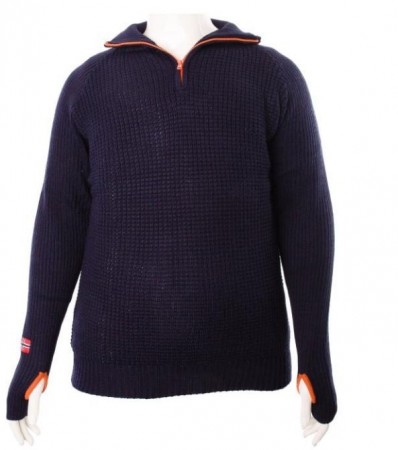 Shetlands Ullgenser Marineblå med glidelås Unisex