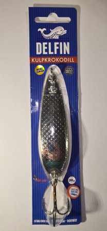 Fiskesluk - Delfin Kulpkrokodill - 32g - Sølv