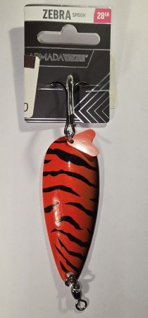 Fiskesluk - Armada Tackle Zebra Spoon - 28g - Rød/Gull/Svart