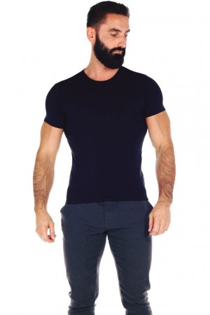 BAMBUS T-SKJORTE SORT/SORT MED Rund HALS. 2 PACK