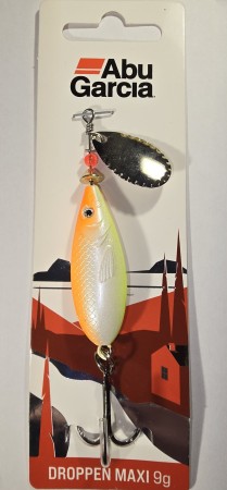 Fiskesluk - Abu Garcia Droppen Maxi - 9g - Hvit/Oransje/Gul