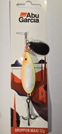 Fiskesluk - Abu Garcia Droppen Maxi - 12g - Hvit/Oransje/Gul