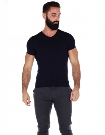 BAMBUS T-SKJORTE 2 pack sort/hvit med V-hals. 