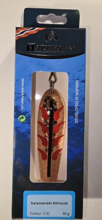 Fiskeskluk - Sølvkroken Salamander Allround - 24g - Kobber/Rød/Svart