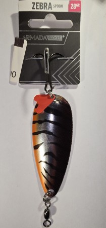 Fiskesluk - Armada Tackle Zebra Spoon - 28g - Sølv/Oransje/Brun/Svart
