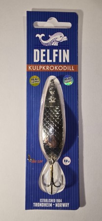 Fiskesluk - Delfin Kulpkrokodill - 12g - Sølv