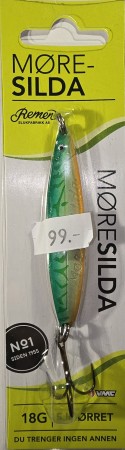Fiskesluk - Møresilda Laks - 18g - Grønn/Hvit/Oransje