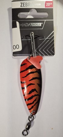 Fiskesluk - Armada Tackle Zebra Spoon - 20g - Rød/Gull/Svart